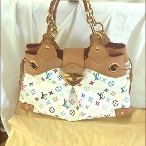 Luis Vuitton White multicolor URSULA  Bag Large